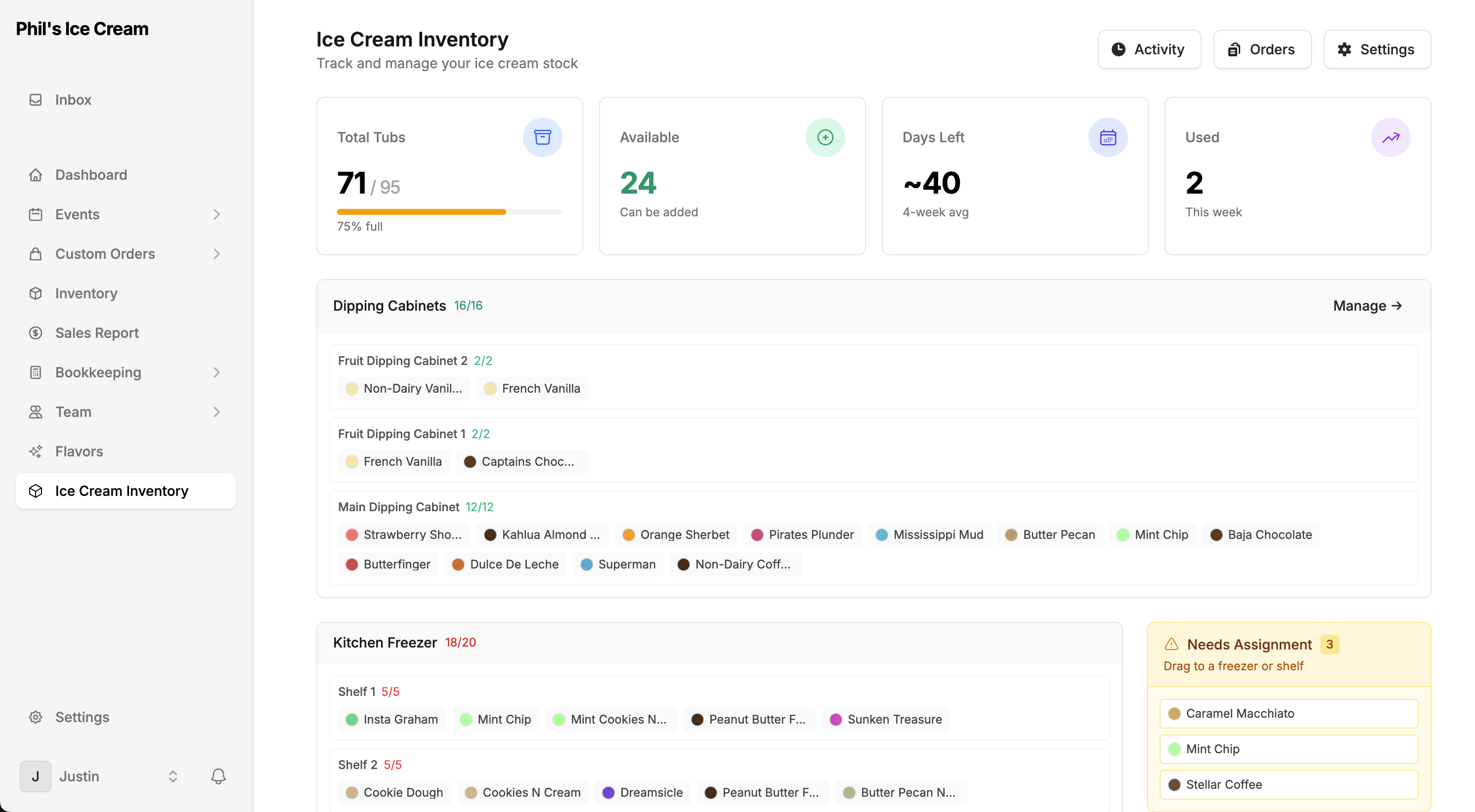 HappyShop Ice Cream Inventory